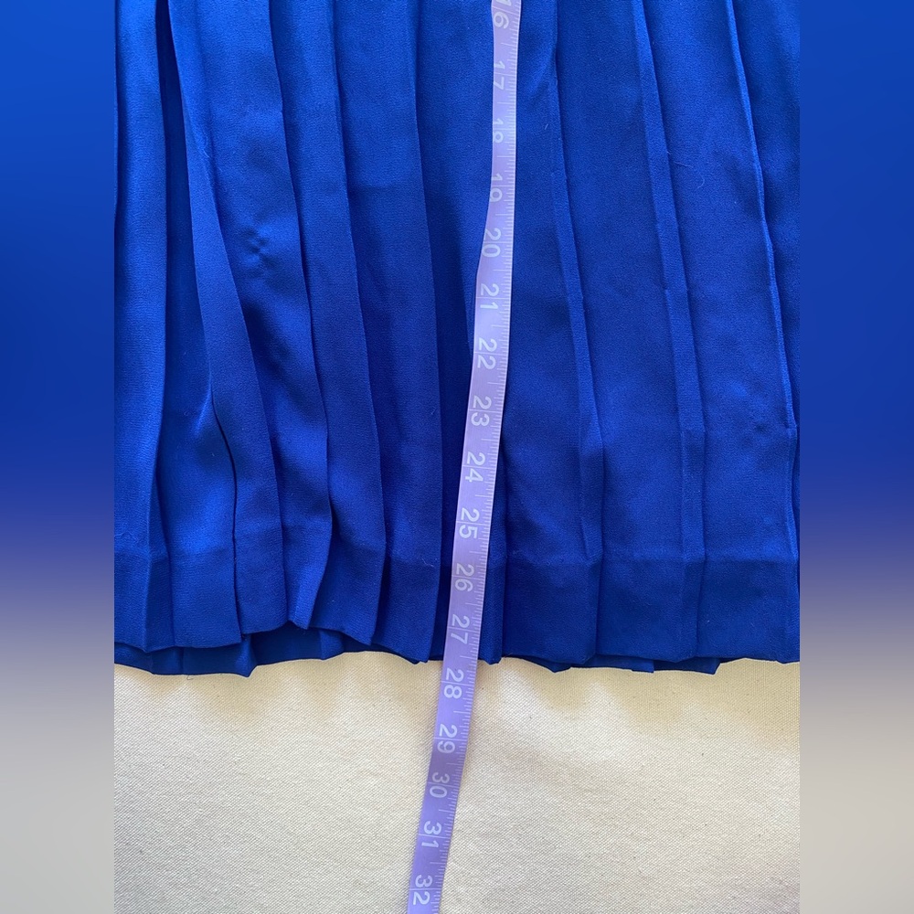 Liz Roberts Blue and White Pleated Flowy Dress Sailor Moon Style 16 Vintage - Picture 7 of 9